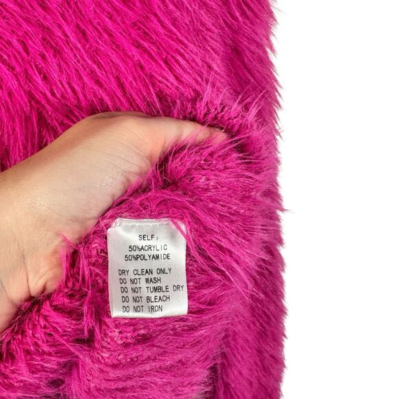 Pinch Pink Eyelash Crop Sweater Preppy Casual Stretch NWT Womens Size Medium - Picture 4 of 5